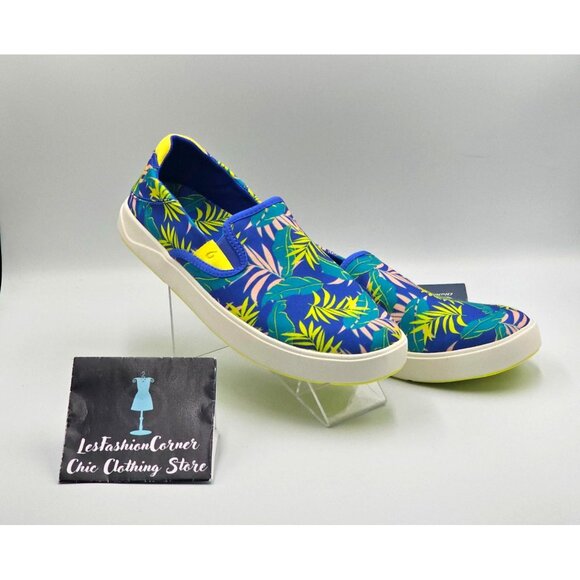 NWT OluKai Men's Laeahi Pai Sunset Blue Aloha Canvas Slip-On Sneakers Sz 10 2845 - Picture 4 of 16